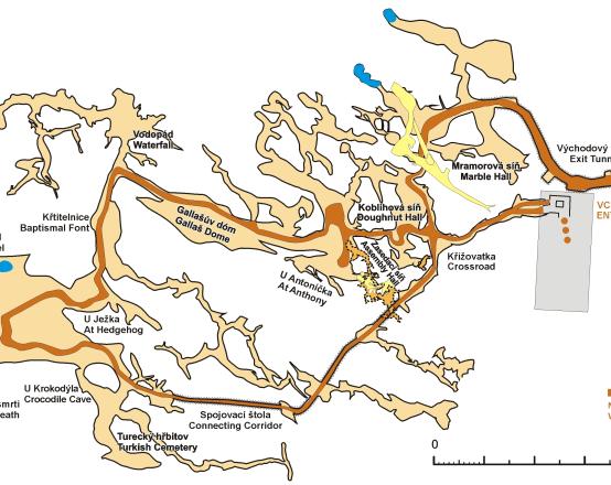 Zbrašovské aragonitové jeskyně - map