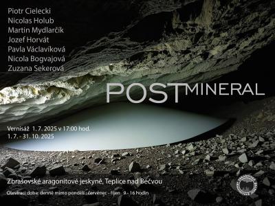 Sochařská výstava Postmineral v Zbrašovských jeskyních, léto 2025